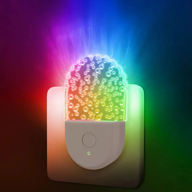 RGB Plug in Night Light Color Changing Dusk to Dawn Wall Socket Wireless LED Nightlight for Kid Living Room Bedroom Bedside Lamp