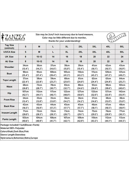 ZANZEA Women Trendy Pant Sets Irregular Buttons Vests and Wide Leg Pant 2-Pieces Suits 2025 Spring Summer Streetwear 2pcs Outfit