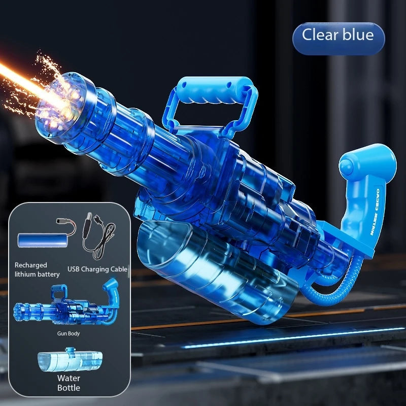 Children Simulated Firing Electric Water Gun Toy Gatling Automatic Continuous Shooting Water Pistol Summer Outdoor Toys for Kids
