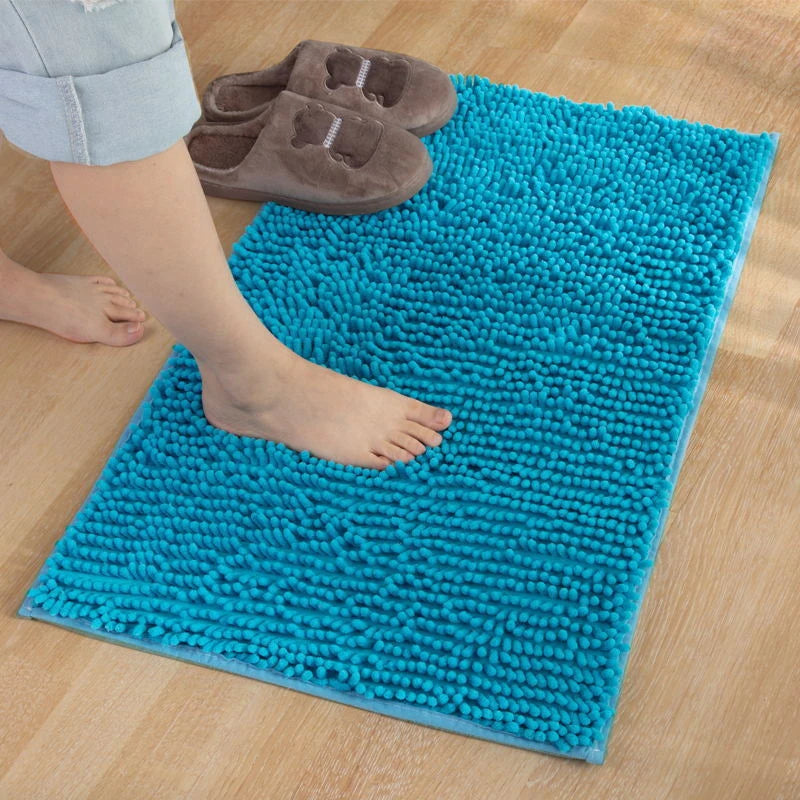 Chenille Bathroom Carpet Non Slip Bath Mat Soft and Comfortable Plush Living Room Door Bathroom Absorbent Foot Floor Matscarpet