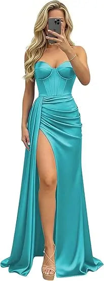 Sage Green Mermaid Prom Dresses Black Sweetheart Strapless Corset Formal Evening Party Gowns 2026 Graduation Dress Customized