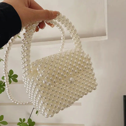 2023 Pearl Crossbody Bags Handmade Beaded Pearl Handbags Fashion Girl Gift Phone Pocket Wedding Party Clutches