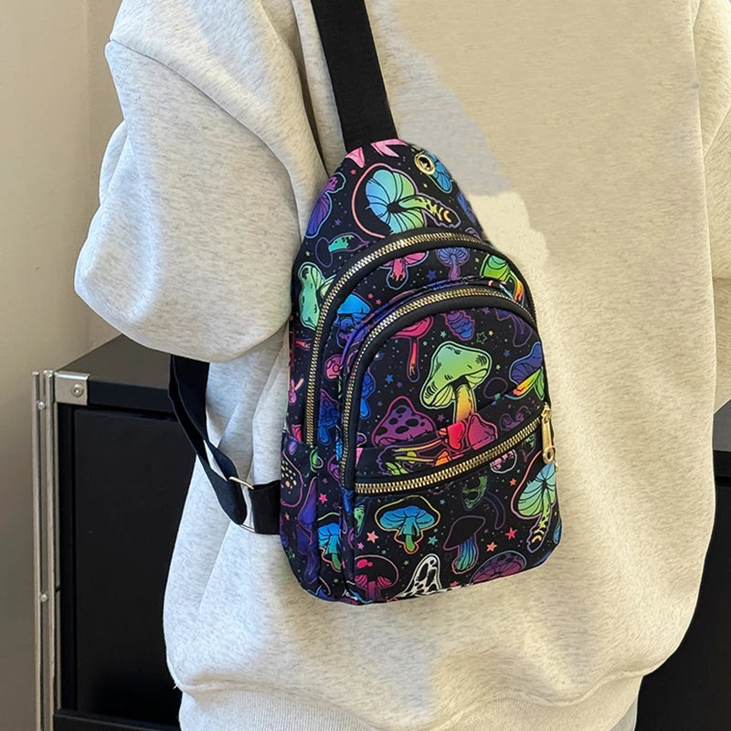 Crossbody bag, crossbody purse, shoulder bag, versatile bag, ethnic canvas backpack on the chest/back