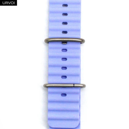 URVOI Ocean Band for Apple Watch Ultra 4 3 2 Strap Series 12 11 10 SE Sport Band for iWatch Silicone Wristband Black Buckle 49mm