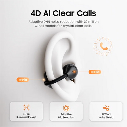 IMIKI SP2 Clip On Earbuds Open Ear Wireless Bluetooth 5.4 Ear Clip Headphones 4 Mics ENC Clear Call  Waterproof Sports Earphones