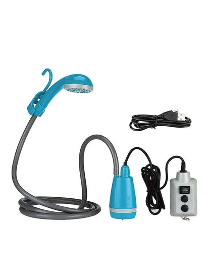 Portable Camping Shower Outdoor Camping Shower Pump Rechargeable Shower Head Outdoor Camping Equipment Hiking Traveling Supplies