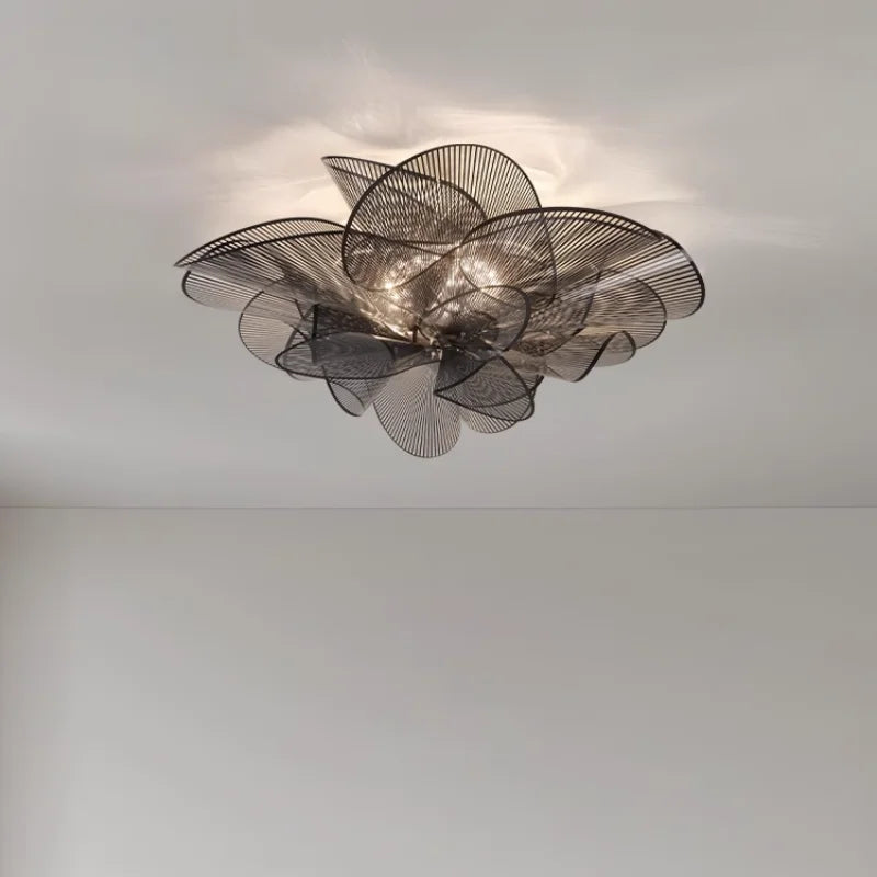 Nordic hallway ceiling chandelier Black/White PVC flower Pendant Lights living room Bedroom lights decoration modern led lights