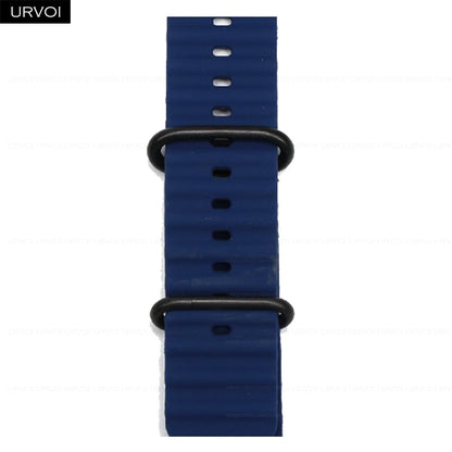 URVOI Ocean Band for Apple Watch Ultra 4 3 2 Strap Series 12 11 10 SE Sport Band for iWatch Silicone Wristband Black Buckle 49mm