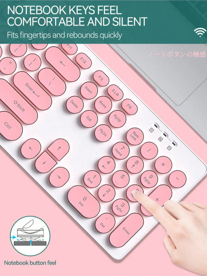 TF770 Keyboard and Mouse Set Wireless Office Business Macaron Chocolate Keyboard Mouse USB