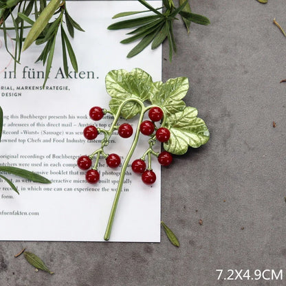 Creative Handmade Exquisite Green Plant Brooch Corsage Woman Retro Pearl Brooches Coat Accessories Jewelry