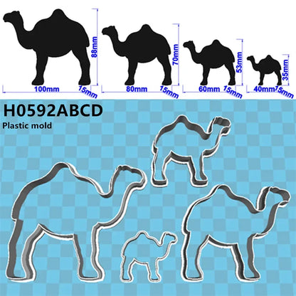 Four Specifications Cartoon Desert Animal,Single-humped Camel,Plastic Molds,Cake Fondant Tools,Cookie Sushi and Fruits Cutters