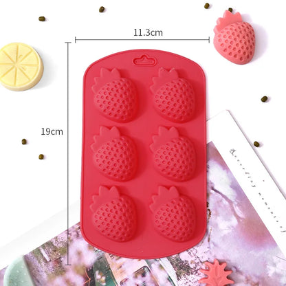 Fruit Strawberry Silicone Baking Mold Watermelon Pineapple Chocolate Candy Ice Mould Orange Cake Decor Soap Candle Making Set