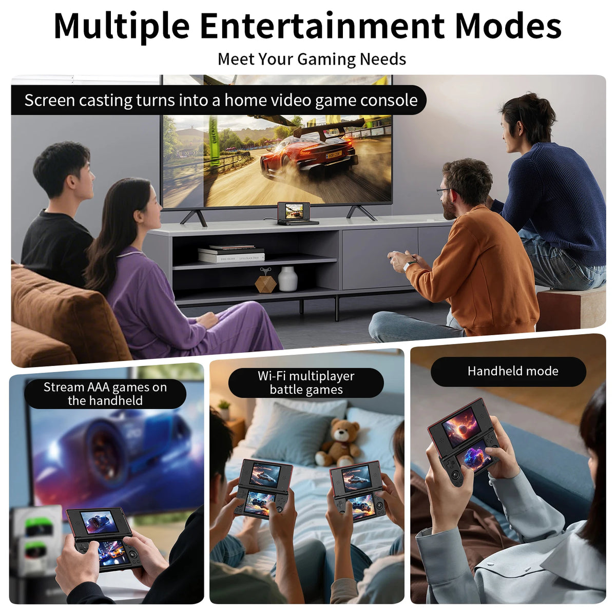 Anbernic RG DS Dual 4.0” IPS Screen Video Game Console Android 14 Support Dual Application On Split Screens & Hall-Switch Chip