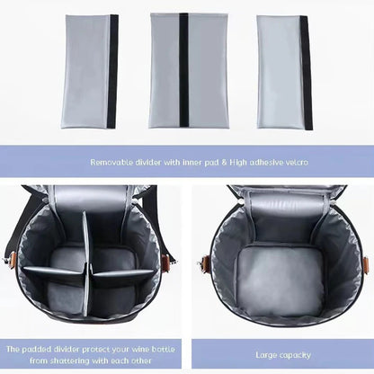 Lunch Bag Red Wine Insulation Bag 4 Bottles Wine Cold Ice Cooler Pouches Outdoor Red Wine Carrier Handbag Champagne Picnic Bag