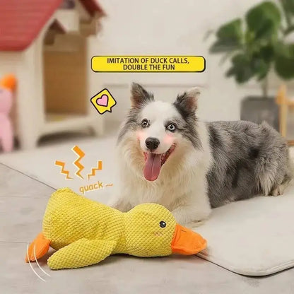 Pet Plush Toy Dog Calming Duck Companion Sleeping Duck Toys Chew Toy Durable Squeaky for Puppy Pet Teeth Cleaning Chew Pet Toy