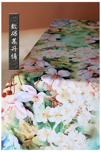 Digital Printed Rayon Fabric Summer By Meters for Women Dress Pajamas Cool Blankets Diy Sewing Soft Smooth Floral Textile Cloth