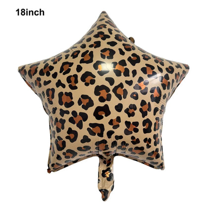 5/10/30/40/50/100Pcs Leopard Print Heart Balloons 18Inch Heart Shaped Foil Balloons Wedding Bridal Shower Birthday Party Supplie