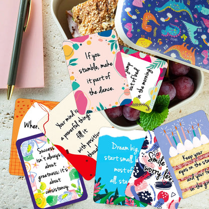 50pcs Uplifting Positive Affirmation Cards, Mini Note Card for Lunch Box, Colorful Motivational Cards with Inspirational Quotes