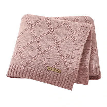 Newborn Baby Swaddle Wrap Blankets for Stroller 90*70cm Knitted Infant Boys & Girls Solid Receiving Blanket Toddler Throw Quilts
