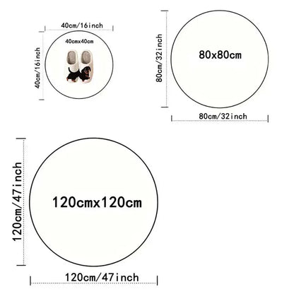 Bohemia Luxury Pattern Persian Round Carpet Washable Decoration Home Light Rug Bedroom Chair Mat Red Carpets for Living Room