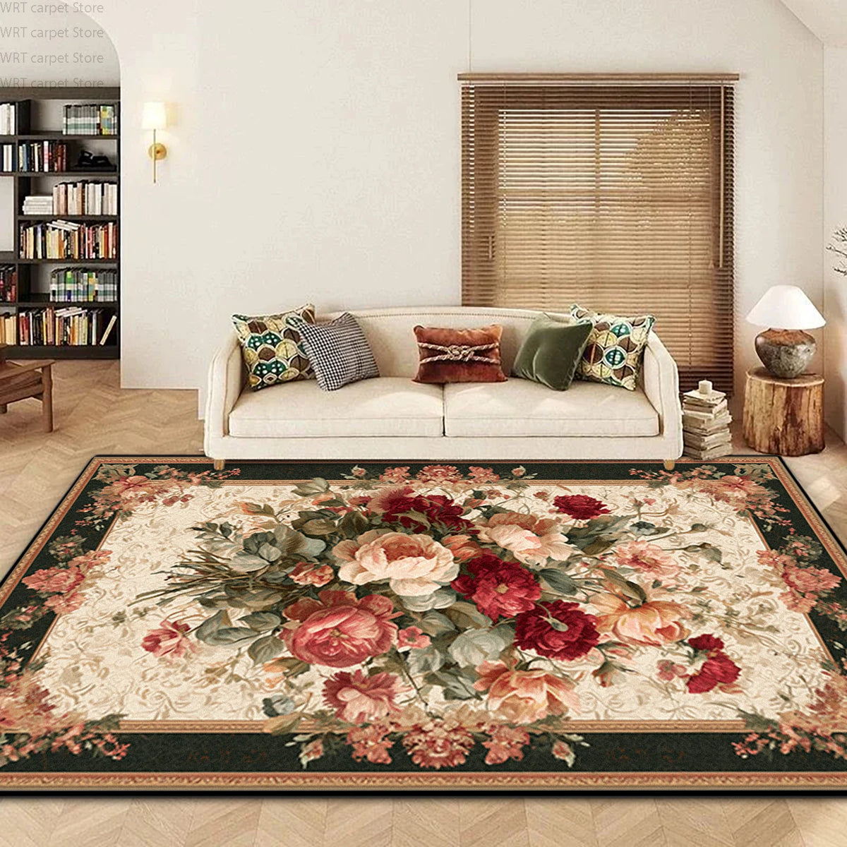 Nordic Luxury Floral Living Room Carpet Decoration Home Fluffy Washable Rug for Bedroom 200x300 Customizable Soft Floor Mats
