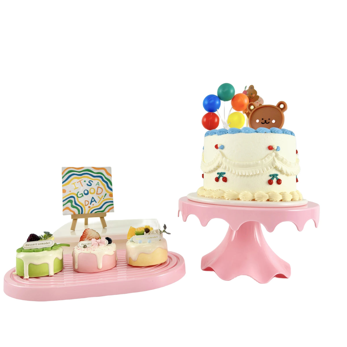 one piece Cake Stand and Cupcake Stands Holder Fruits Dessert Display Plate for Baby Shower Wedding Birthday Party Celebration