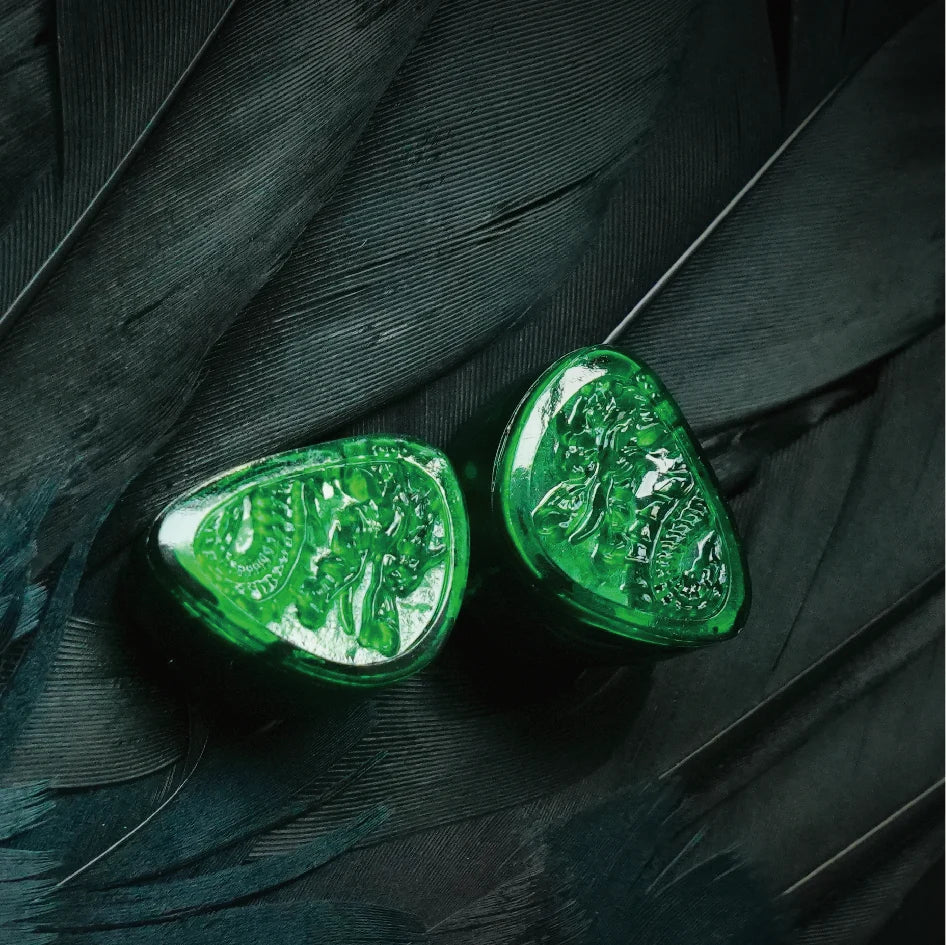 Tangzu Waner 2 Jade Dragon Edition 10mm PET Single Dynamic Driver In-Ear Headphones, with Silicone Storage Bag