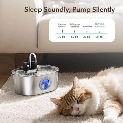 3L Stainless Steel Wireless Recharging Sensor Cat Water Fountain Auto Drinking Fountain For Cats Dog Drinker Pet Dispenser Bowl