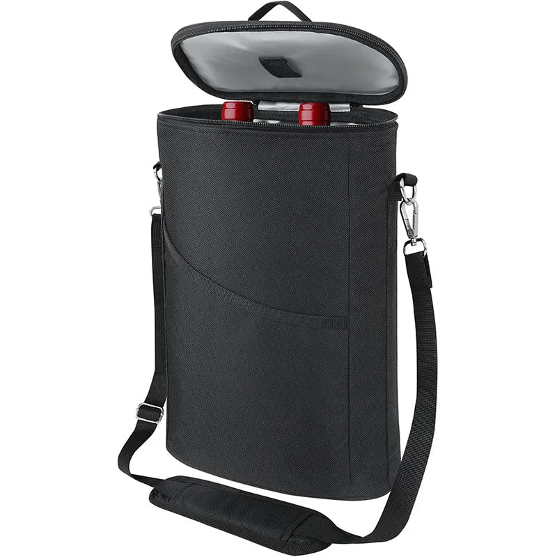 Wine Carrier Tote,Insulated Leakproof Wine Cooler Bag, Wine Travel Bag for Picnic Beach, Portable Wine Bottle Carrying Case