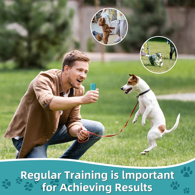 Portable, Rechargeable Dog Training Anti-Barking Device with LED Light (Non-Shock Warning Device)