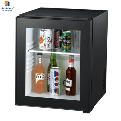 Glass Door Minibar Fridge Refrigerator for Hotel No Noise Luxury 40L Haino Teko 220v 65 Air Cooling Diagnostic Tools Fridge 65W