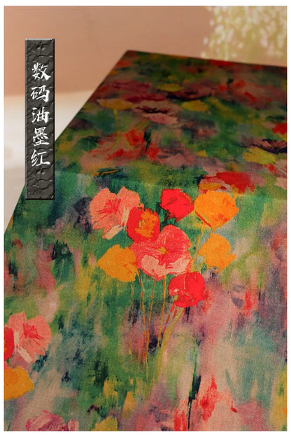 Digital Printed Rayon Fabric Summer By Meters for Women Dress Pajamas Cool Blankets Diy Sewing Soft Smooth Floral Textile Cloth