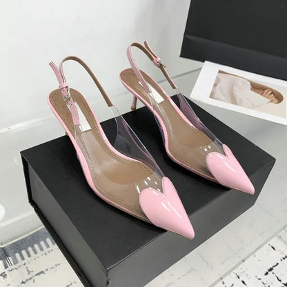 2026 New  High Heels Pvc Transparent Sandals Women'S Pointed-Toe Sexy Single Shoes