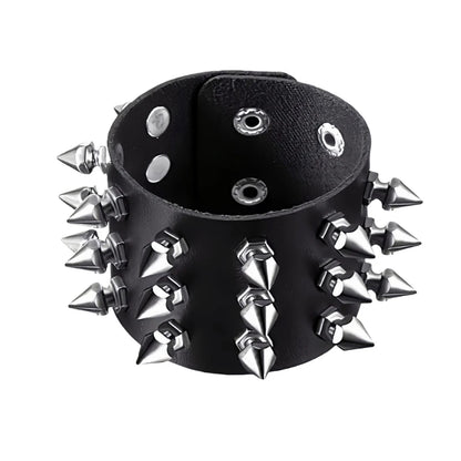 T5UF Stylish Punk Rock Bracelet Square Rivets Punk Wristband Trendy Gothic Jewelry Suitable for Individuality and Comfort