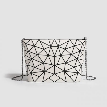 Women's Stylish Foldable Rhombus-Patterned Crossbody Bag, Korean and Japanese Trendy Shoulder and Handbag, Popular Fashion Item
