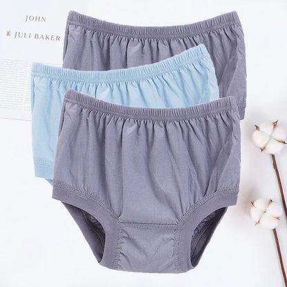 3pcs 100% Cotton Briefs Mens Comfortable Underpants Four Season Man Large Size Ventilate Underwear Male High Waist Panties Short