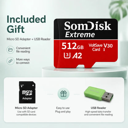Micro TF/SD Card 512GB Large‑Capacity Memory Card 256GB 128GB SD Cards For Drone Dash Cam Tablet