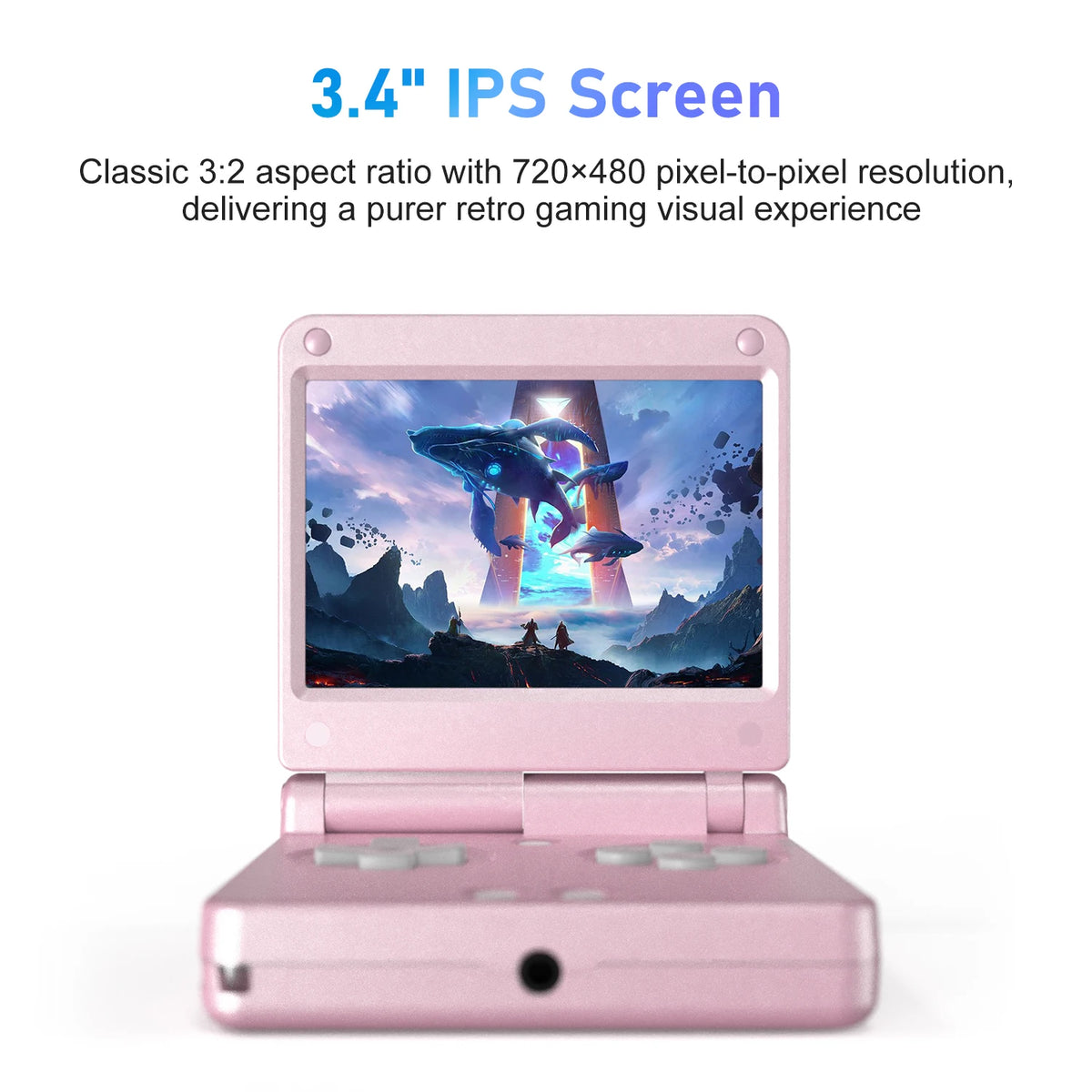 Anbernic RGSP 3.4'' IPS Screen Flip Handheld Console Linux System HDMI-compatible TV Output Clamshell Game Player 3300 mAh RG SP