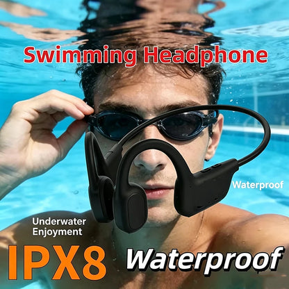 Real X8 Wireless Bone Conduction Headset Headphone IPX8 Bluetooth 5.3 For Swimming Waterproof Exercise Fitness Sports