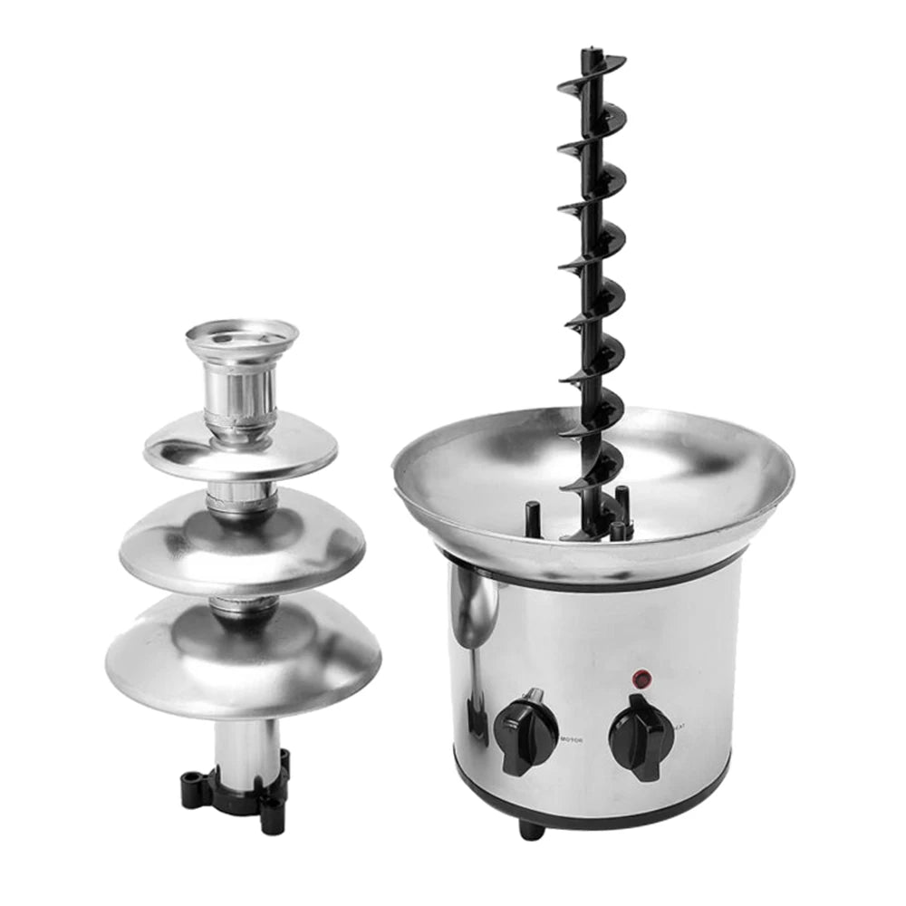Chocolate Fountain, 4 Tiers Electric Melting Machine, Fondue Pot Set, for Chocolate Candy, Ranch, Nacho Cheese UK,230V