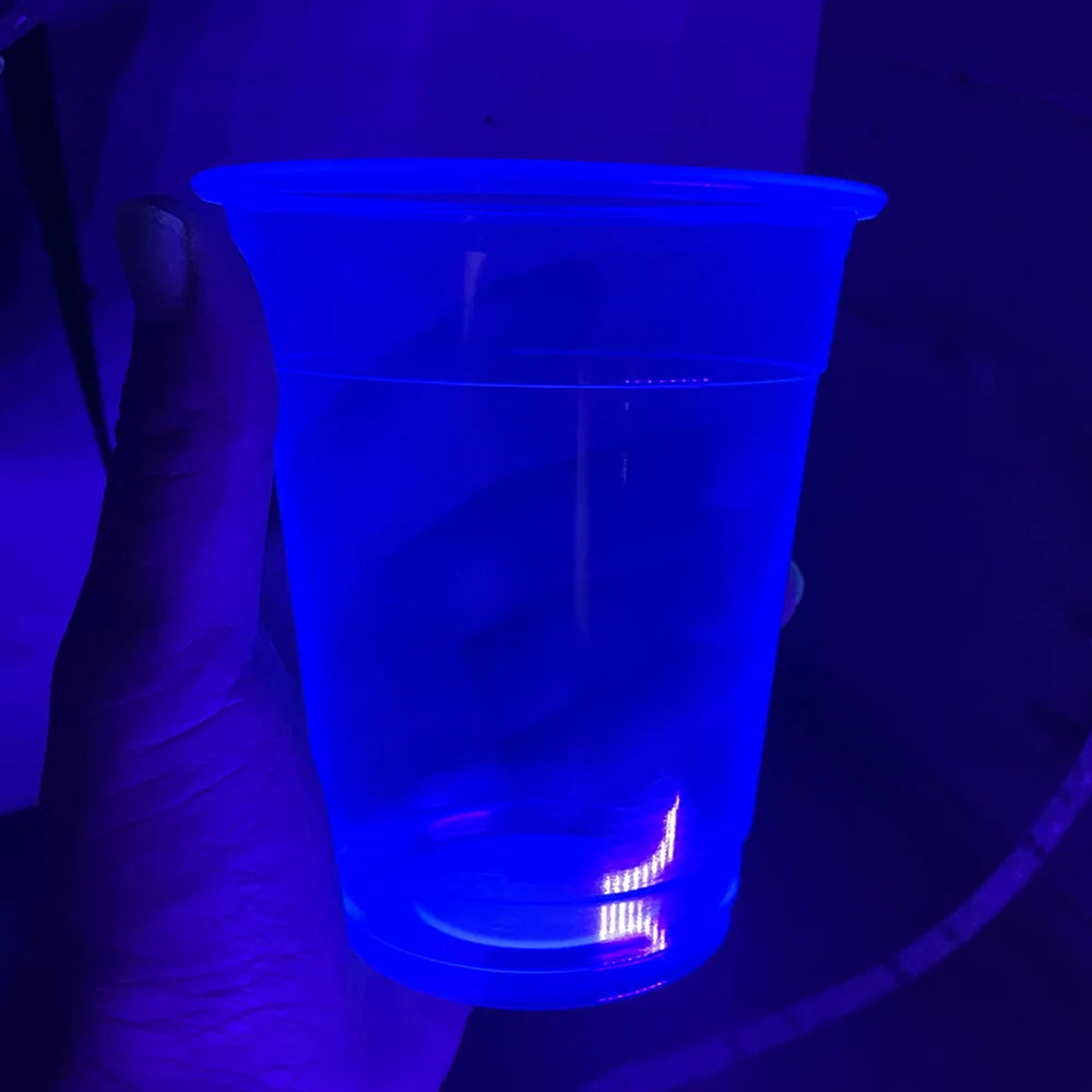 40pcs Neon Party Glass 12 OZ Disposable Glow Cups UV Black Light Reactive Neon Party Decoration Fluorescent Plastic Cup Supplies