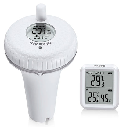 INKBIRD Wireless Digital Swimming Pool Thermometer with Indoor Monitor Up to 300 ft Transmission for Bathtub,Hot Spring,Aquarium