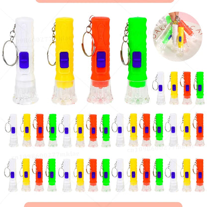 30-200Pcs Mini Flashlight Keychain Bulk LED Torch Flashlight Birthday Party Favor School Prizes Guest Souvenir Festival Gifts