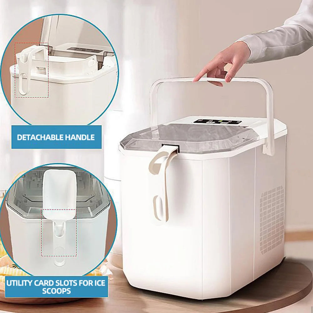 2025 Portable Ice Maker Machine Commercial Smart Mini Ice Machine Furnishing Full Automatic Round Ice Cubes