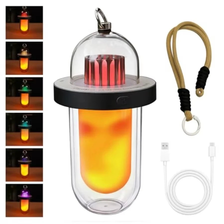 Outdoor Camping Light With Multiple Light Sources, Portable Keychain Hook, Mini Flashlight, Atmosphere Camping Light