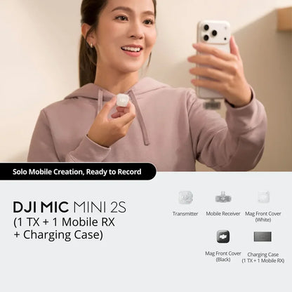DJI Mic Mini 2S Microphone In Stock Brand and New 28-Hour Internal Storage Fast Charging Two-level AI Noise Canceling