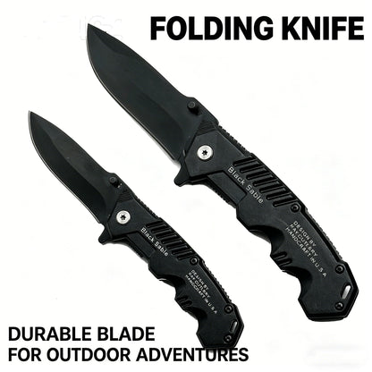 This multi-functional all-in-one folding knife is a portable tool for outdoor camping, hiking, survival, and household peeling