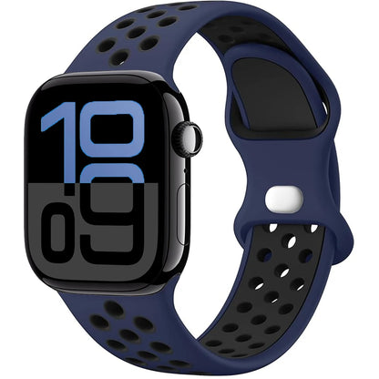 Silicone Strap For Apple Watch 11 10 9 8 7 46mm 45mm 42mm 41mm Ultra 3/2 49mm Breathable Bracelet Wristband iWatch 6 5 4 SE 44mm