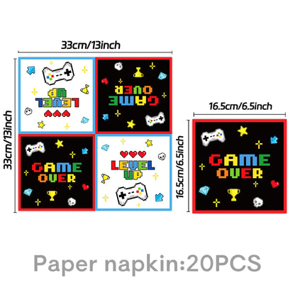 Gamepad Boy Birthday Party Decorations Paper Cup Plate Napkin Tablecloth Banner Caketopper Balloons For Baby Shower Supplies