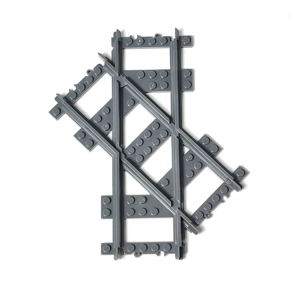 City Trains Flexible Tracks Forked Straight Curved Soft Rails Track Switch Building Block Bricks Kids DIY High-tech Creative Toy